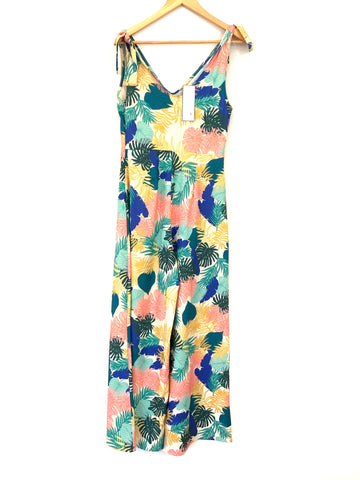 Goodnight Macaroon Colorful Palm Print Wide Leg Jumpsuit NWT- Size S
