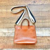 Madewell Camel Handbag with J Crew Black/Cream Strap (see notes)
