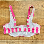 Figleaves Pink/White Striped Corsica Underwire Crop Bikini Top- Size 38E (we have matching bottoms, sold out online)