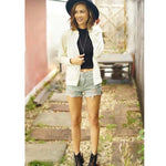 BoomBoom Green Distressed Denim Shorts- Size XS