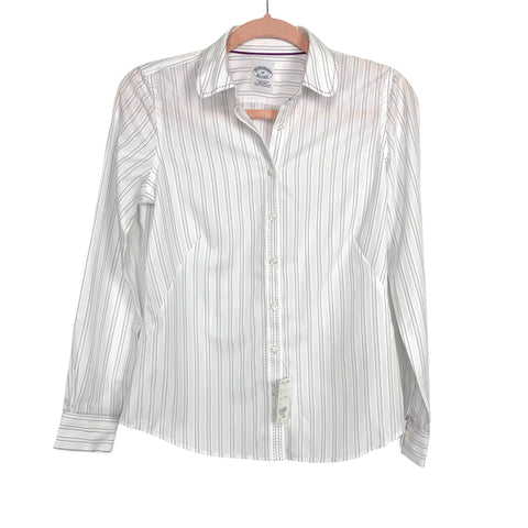Brooks Brothers Petite Fitted Striped Button Up NWT- Size 0P