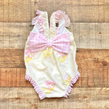 Sal & Pimenta Yellow Duck Print Swimsuit- Size 12M (see notes)