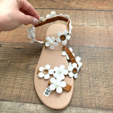 No Brand Flower Ankle Wrap Sandals- Size 38 (Like New)