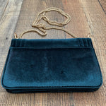 Urban Expressions Teal Velvet Gold Chain Handbag