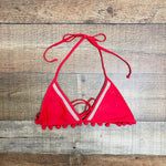 Tularosa Red Mesh Pom Pom Bikini Top- Size M (sold out online, we have matching bottoms)