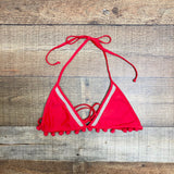 Tularosa Red Mesh Pom Pom Bikini Top- Size M (sold out online, we have matching bottoms)