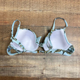 Show Me Your Mumu Mermaid Blue Palm Print Padded Underwire Bikini Top- Size M (sold out online, we have matching bottoms)