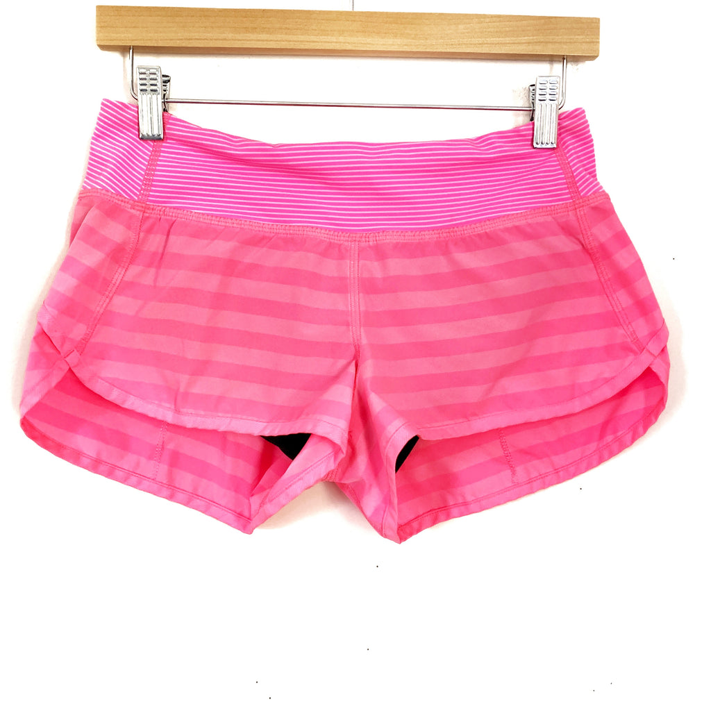 Lululemon Bright Pink Stripe Speed Shorts- Size 4 – The Saved Collection