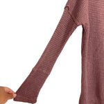 Pink Lily Mauve Open Knit V-Neck Sweater Top- Size S