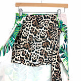 Venus Animal Print Shorts with Palm Print Wrap Skirt- Size S