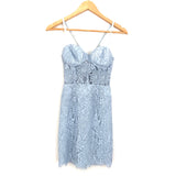 NBD X Naven Blue Lace Bra Top Dress with Sheer Center NWT- Size XS