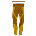 Lululemon Yellow/Mustard Color Block Leggings- Size 4 (Inseam 27")