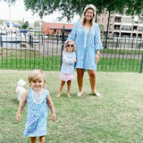 Lilly Pulitzer Blue and White Striped Floral Print Dress- Size XL (see notes)