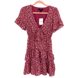 Forever21 Berry and Cream Floral Front Tie Dress NWT- Size S (sold out online)