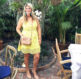 Lovers + Friends Neon Yellow Lace Waist Cutout Dress- Size L (sold out online)