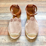 See By Chloe Leather Embroidered Detail Closed Toe Espadrilles- Size 40