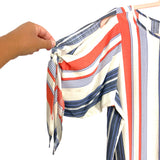 THML Striped Split Tie Sleeve Top- Size M (see notes)