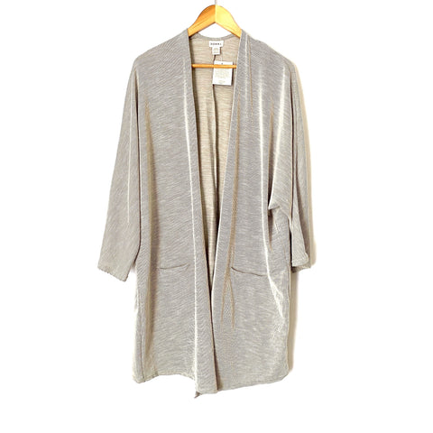 Donni Grey Ribbed Open Cardigan NWT- Size OS Plus