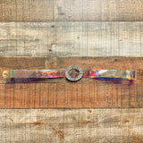 No Brand Iridescent with Rhinestone Buckle See Through Belt- Size ~S (NEW, see notes)