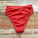 L Space Brick Red Ribbed Bikini Bottoms- Size S