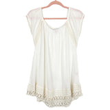 Victoria’s Secret Ivory Off the Shoulder Crochet Trim Cover up Dress- Size XS