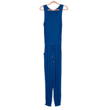 Pink Lily Blue Drawstring Waist Jumpsuit- Size S (see notes)