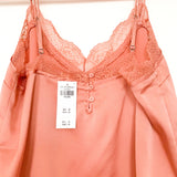 Abercrombie & Fitch Satin Lace Trim and Button Back Detail Cami NWT- Size M