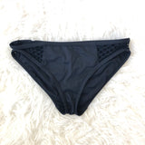 La Blanca Black Fishnet Exposed Sides Bikini Bottoms- Size 4 (BOTTOMS ONLY)