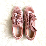 Steve Madden Pink Velvet Platform Tennis Shoes- Size 6.5