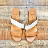 Dolce Vita Brown/White Two Band Slide Sandals - Size 9 (see notes)
