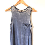 Luxe Angel Heathered Blue Tank Dress with Pocket- Size S