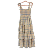 Storia Pastel Smocked Bodice Shoulder Tie Strap Tiered Dress NWT- Size M (sold out online)