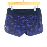 Lululemon Purple Camo Speed Shorts- Size 4