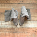 Sole Society Grey Suede Platform Wedge Heel Boots- Size 9