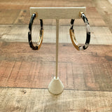 No Brand (BaubleBar) Black Marble Hoop Earrings