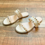 Shu Shop Beige Studded Slip On Sandals- Size 8.5 (BRAND NEW)