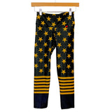 Fit Mama Black with Gold Star Print Leggings- Size S (Inseam 20”)