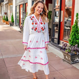 Chicwish White Floral Embroidered “Stay Romance” Dress- Size ~S