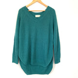 Dreamers Teal V Neck Knit Sweater- Size S/M