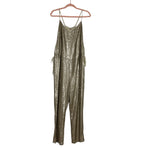 Free People Gold Sequins Side Tie Jumpsuit- Size L (sold out online)