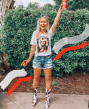 Bella + Canvas Light Grey Heathered "Oh My God, You Look Like The Fourth Of July" Graphic T-Shirt- Size M