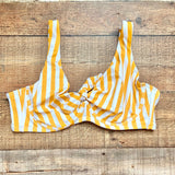 GabiFresh x Swimsuits For All Yellow/White Striped Underwire Front Knot Bikini Top- Size 18D/DD (sold out online, see notes)