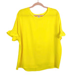 2Hearts Yellow Ruffle Sleeves Top- Size L (see notes)