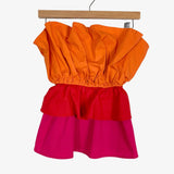 New York & Company Bright Pink/Red/Orange Sleeveless Ruffle Top- Size S (see notes)