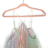 L'Atiste Pastel Dress with Metallic Tulle Overlay NWT- Size S