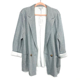 TOPSHOP Blue/Grey and White Front Button Blazer Jacket NWT- Size 12