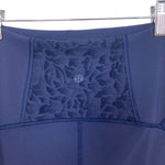 Lululemon Navy Lace Mesh Detail Leggings- Size 4 (Inseam 25.5”)