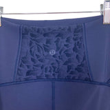 Lululemon Navy Lace Mesh Detail Leggings- Size 4 (Inseam 25.5”)