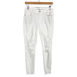 Old Navy White Distressed Mid-Rise Rockstar Super Skinny Ankle Jeans- Size 6 (Inseam 25.5”, see notes)