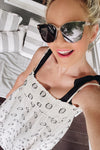 Loft Beach Cream with Black/Grey Polk Dots Spaghetti Strap Dress- Size XXS (sold out online)